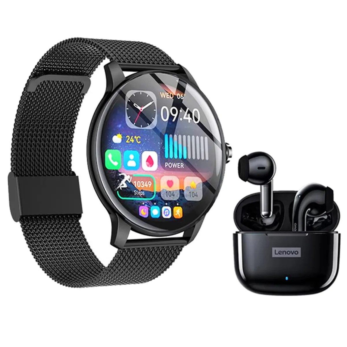 LENOVO - Audífonos Lenovo LP40 Pro B Bluetooth y Fit Pro-B Reloj inteligente