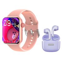 Audífonos LP40 Pro Morado y Smartwatch Toumi S9 pro-Rosa