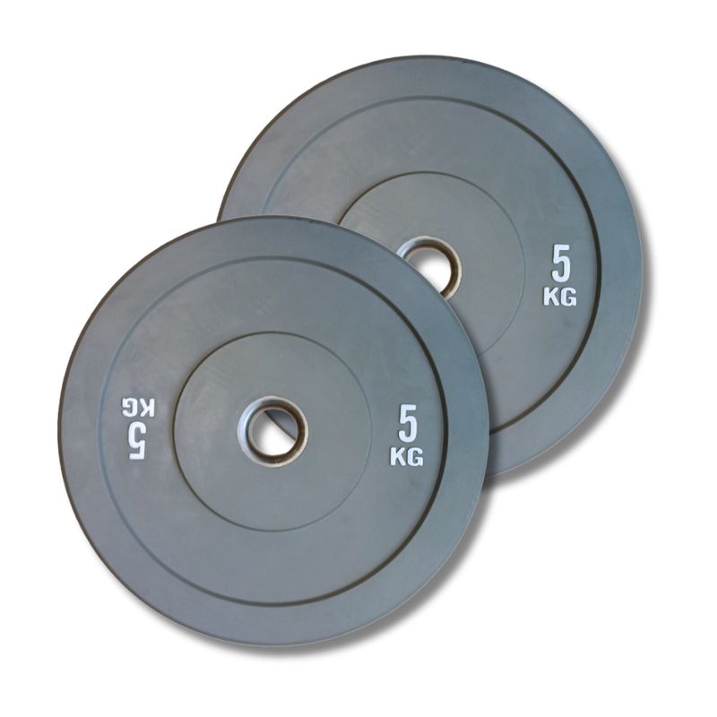GENERICO - Par Discos Bumper 5 Kg Olímpicos Profesional