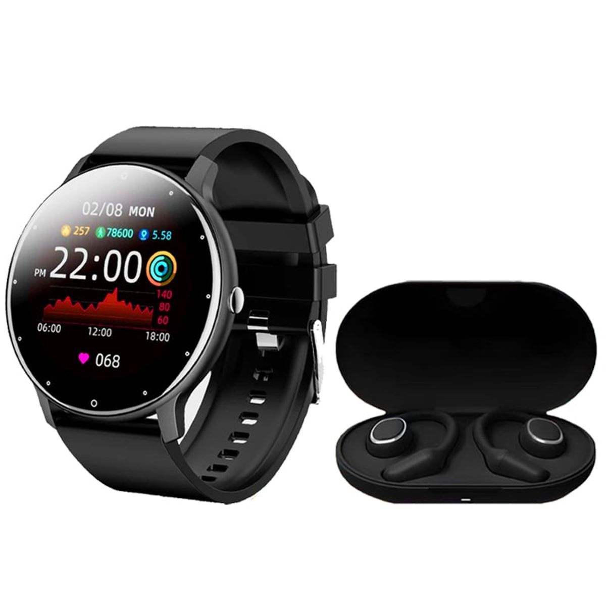 MOTOROLA - Audífonos Motorola Moto Buds E20-N y Toumi Fit 2-B Reloj inteligente