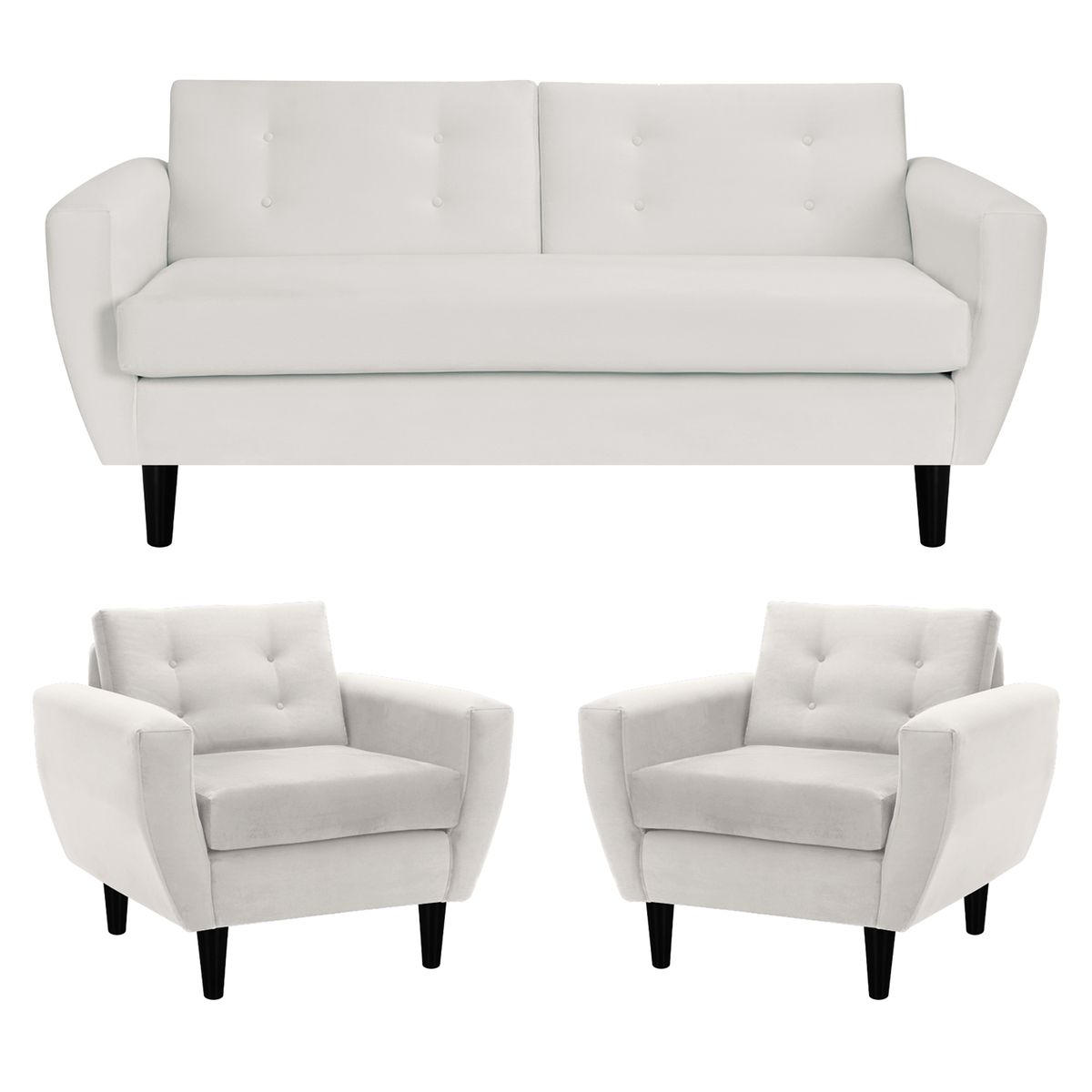 BODEVIR - Sofa Bote 3C+1+1 Felpa 00 Crudo