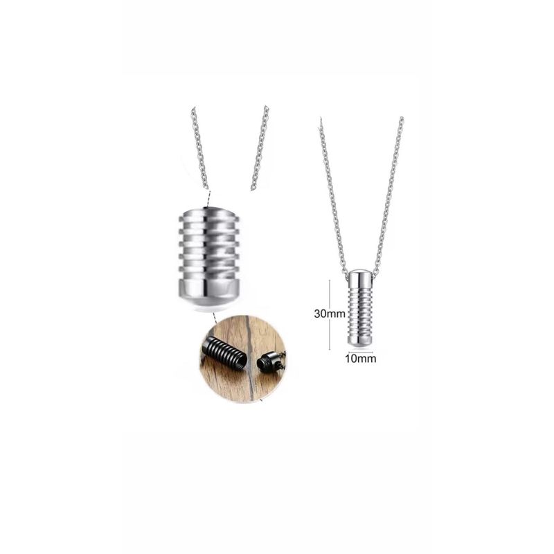 GENERICO - Relicario Tubular Espiral Plateado