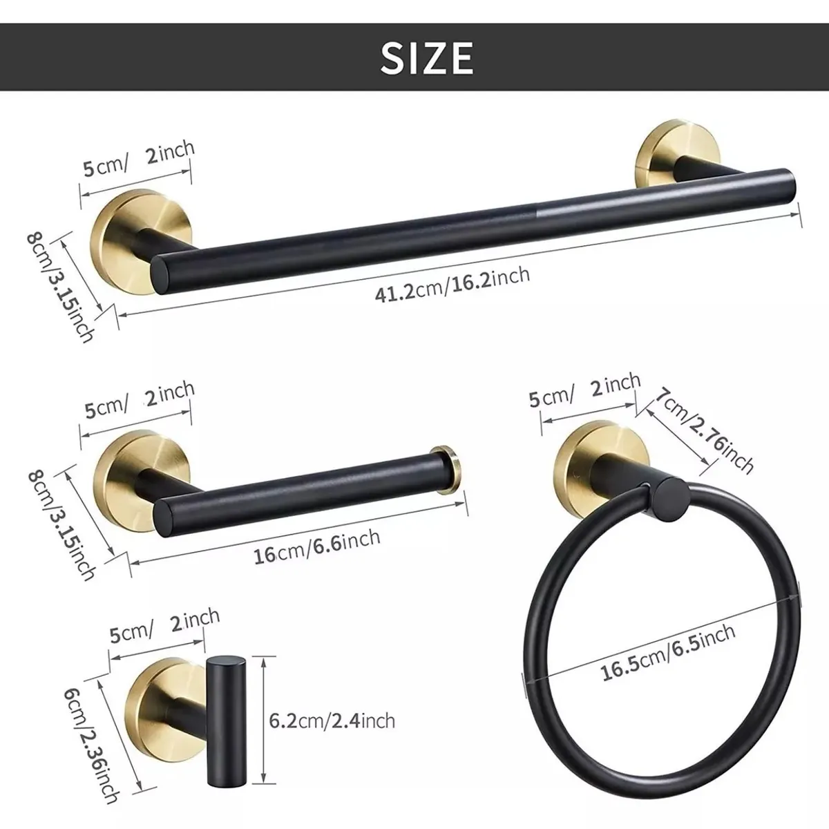 PUREPOWER - Juego De Accesorios De Baño De Acero Inoxidable Para Baño 5