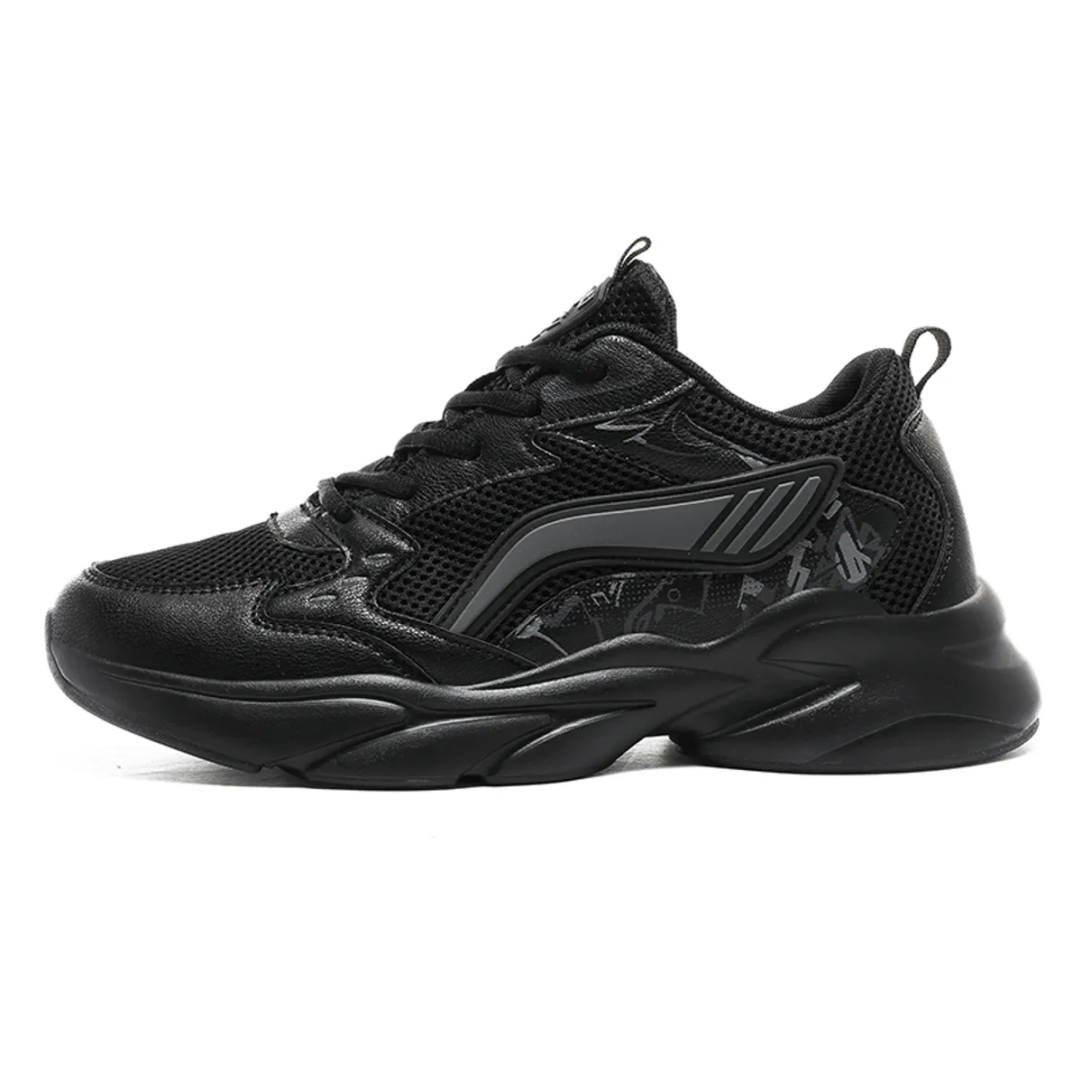 SHANDIAN - Zapatillas Running Plataforma Hombre Negro