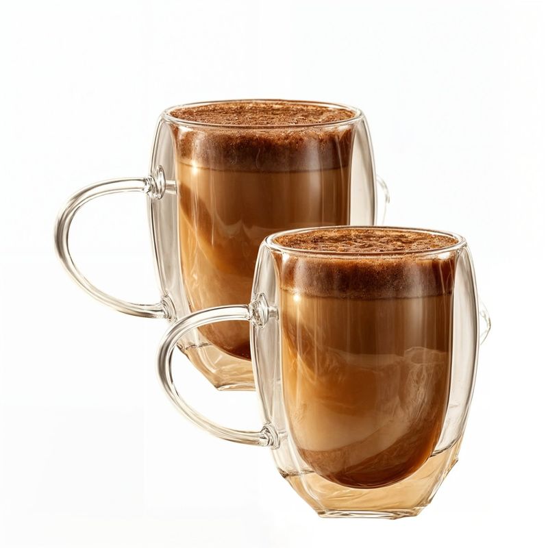 GENERICO - tazas doble vidrio taza cafe espresso 2 taza doble fondo 300ml