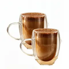 GENERICO - Tazas doble vidrio taza cafe espresso 2 taza doble fondo 300ml