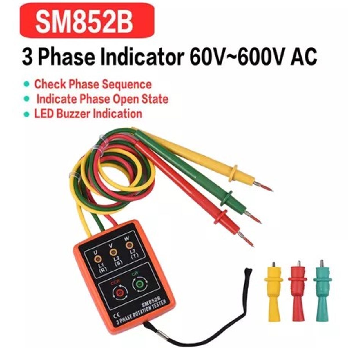 GENERICO - Comprobador de fase Trifásico - Secuenciometro