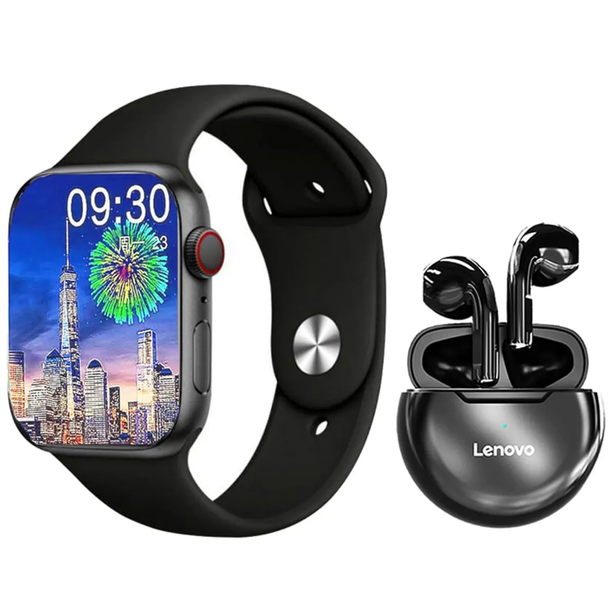 LENOVO - Audífonos Lenovo HT38 Tws y Toumi watch-Negro