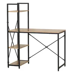 NOVAHUS - Escritorio Industrial Iron con Repisas 120x100x52 Cm