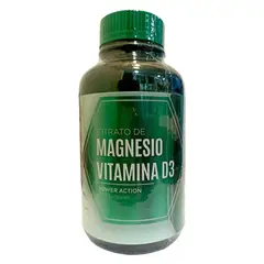 GENERICO - Citrato de Magnesio 500mg con Vitamina D3 1600 UI 200 Capsulas Vegano
