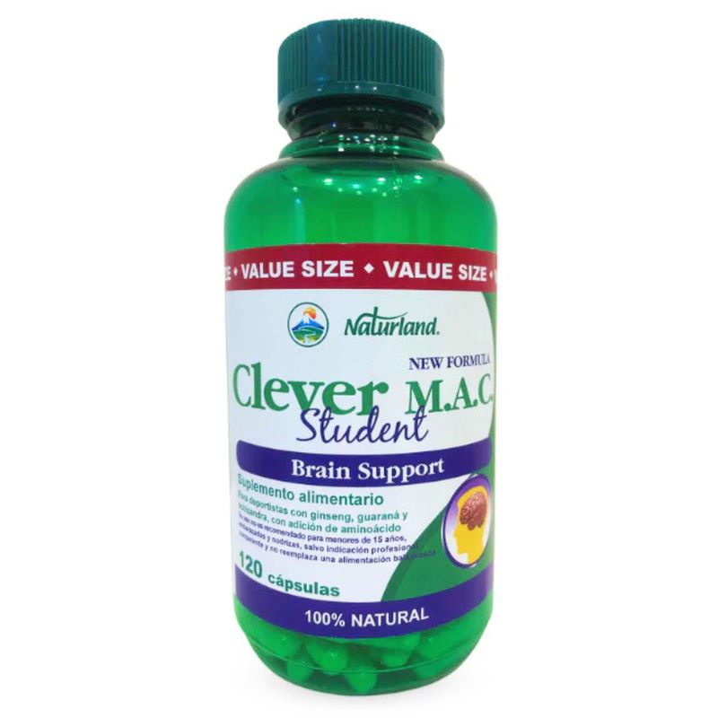 GENERICO - Clever MAC Student 120 Cápsulas Value Size Naturland