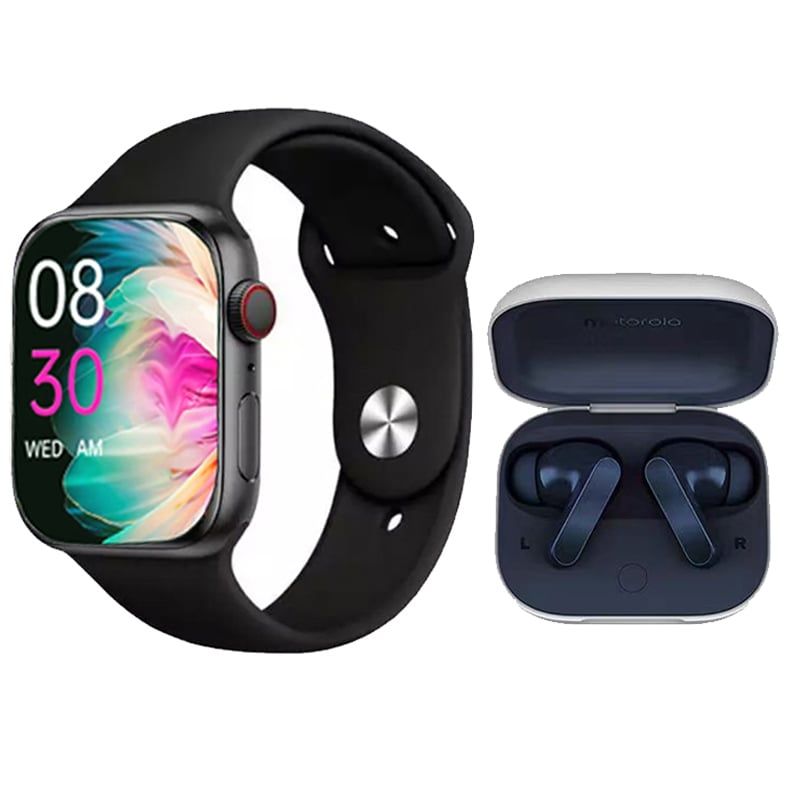 MOTOROLA - Auriculares Motorola Moto BUDS-Azul y Toumi Watch S9 Pro-B Reloj