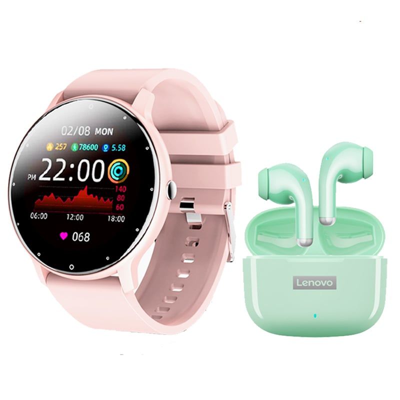 LENOVO - Audífonos Lenovo LP40 Pro-Verde y Toumi Fit 2-P watch Reloj inteligente