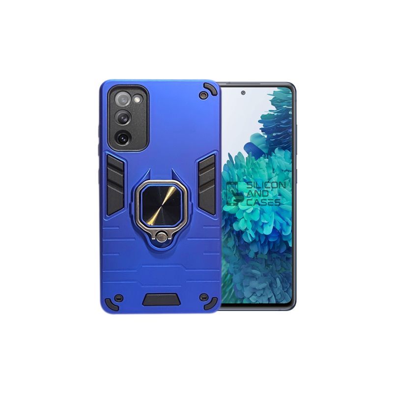 GENERICO - CARCASA ANILLO ANTIGOLPE PARA CELULAR SAMSUNG S20 FE COLOR AZUL