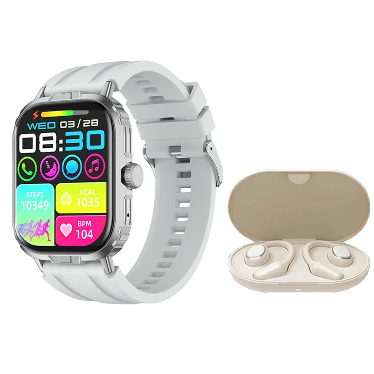MOTOROLA - Motorola Moto Buds E20-Blanco Audífonos tws y Toumi Watch GT-M-w
