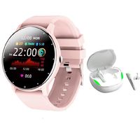 Audífonos xt92 de tws-Blanco y toumi fit 2 watch-Rosa