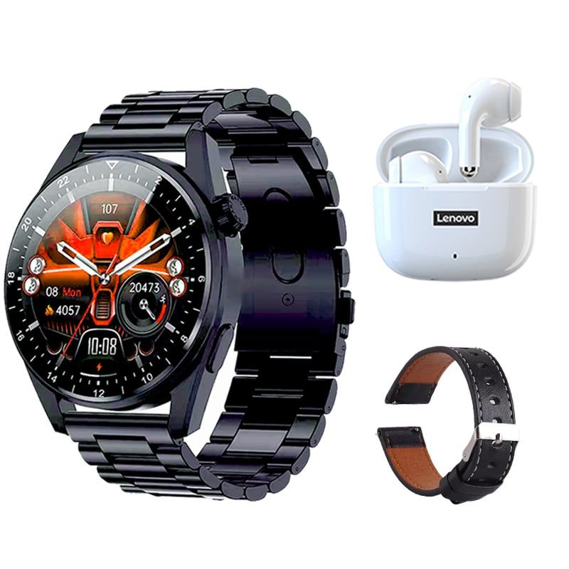 LENOVO - Lenovo LP40 Pro De Audífonos-Blanco y Toumi GT-A-B Reloj inteligente
