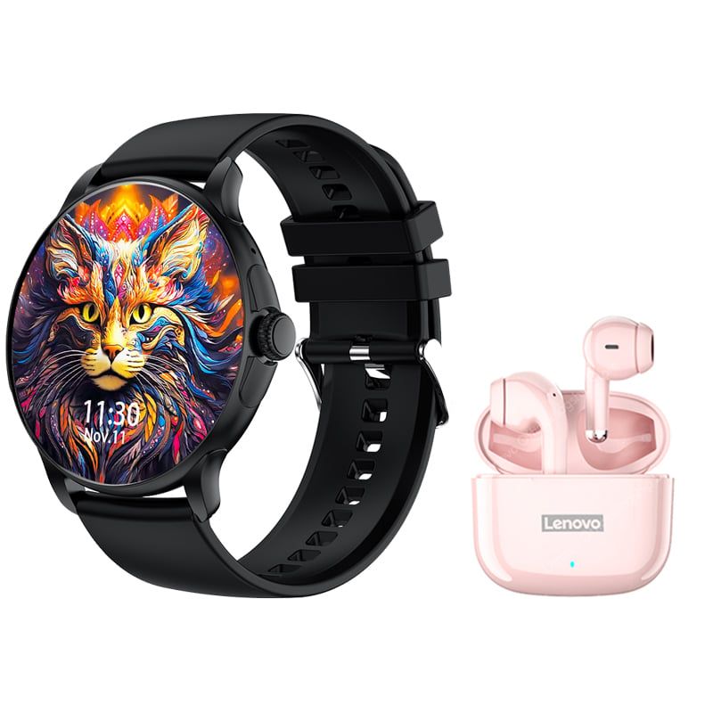 LENOVO - Toumi Watch GT-H9-B Amoled y Lenovo LP40 Pro-Rosa De Audífonos tws