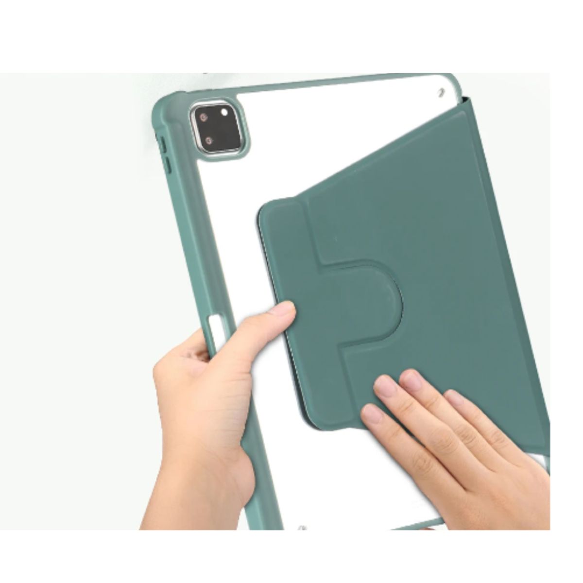 GENERICO - Carcasa Smart Cover Clear 360 Para iPad Air 13 M3 2025 Verde