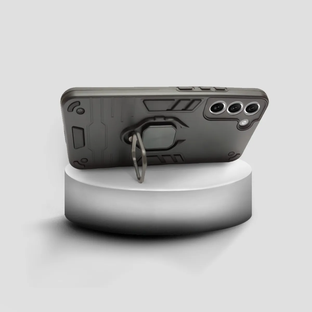 GENERICO - CARCASA ANILLO ANTIGOLPE PARA CELULAR SAMSUNG S22 COLOR NEGRO