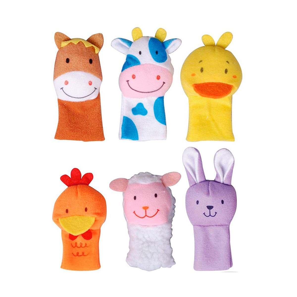 DACTIC - Titere De Tela Para Dedos Animales De Granja Dactic 6ud