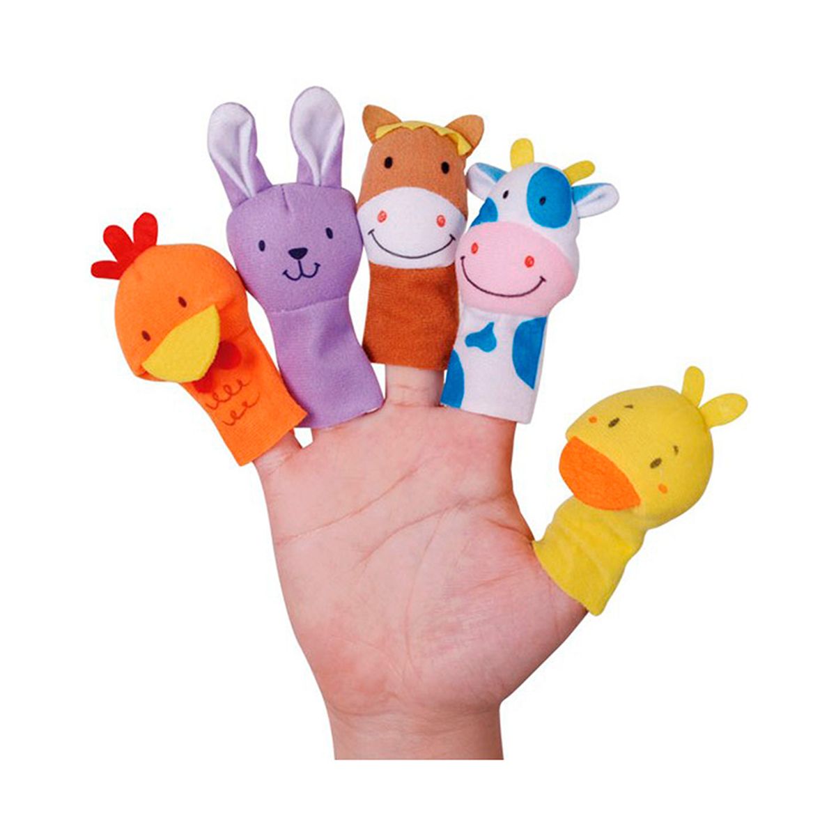 DACTIC - Titere De Tela Para Dedos Animales De Granja Dactic 6ud