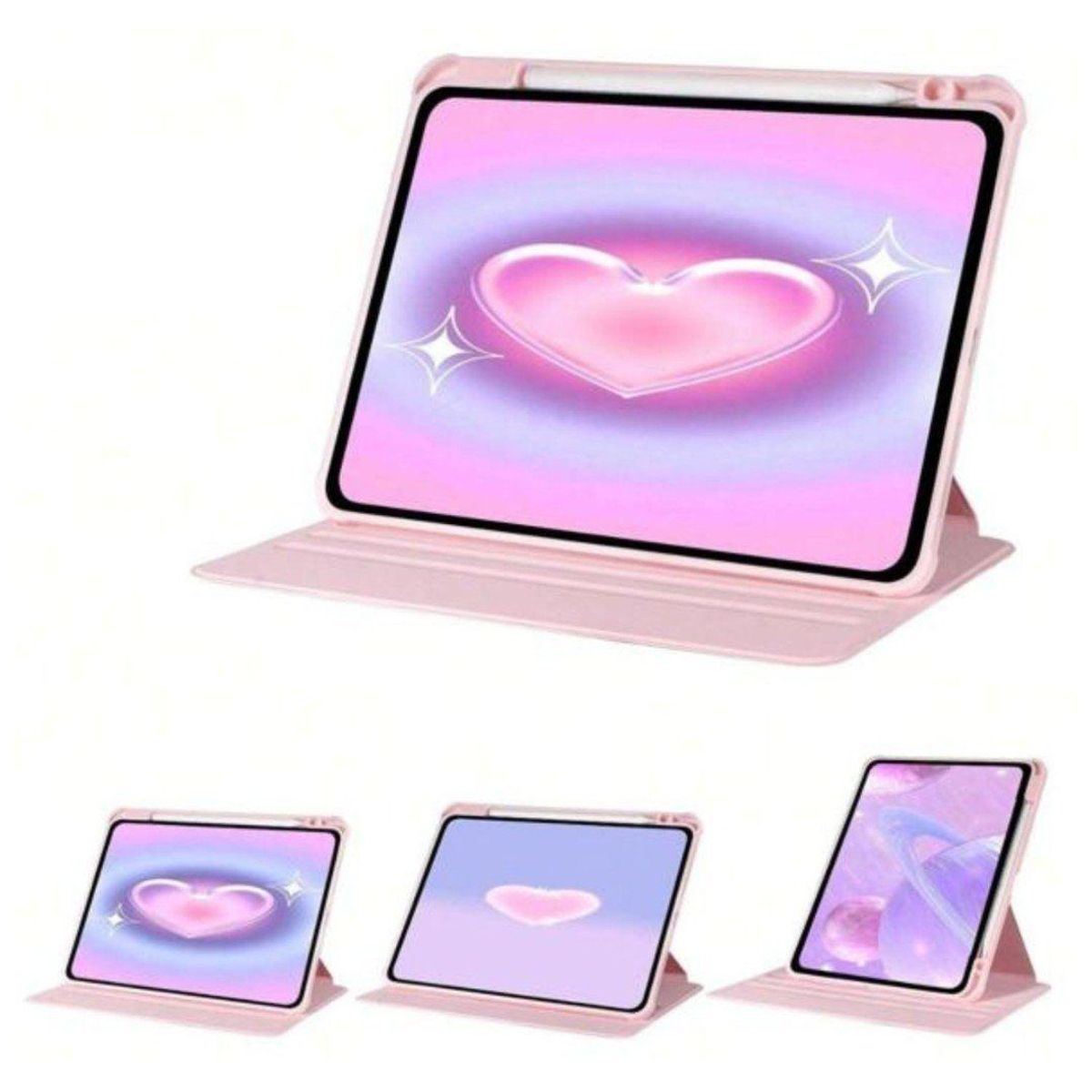 GENERICO - Carcasa Smart Cover Clear 360 Para iPad Air 13 M3 2025 Rosado