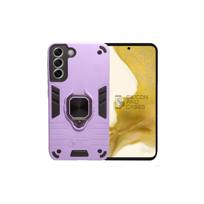GENERICO - CARCASA ANILLO ANTIGOLPE PARA CELULAR SAMSUNG S22 COLOR LILA
