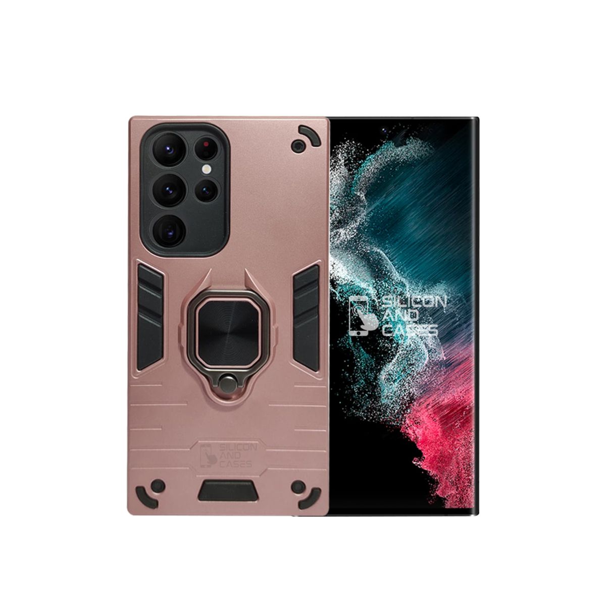 GENERICO - CARCASA ANILLO ANTIGOLPE PARA CELULAR SAMSUNG S22 ULTRA COLOR COBRE