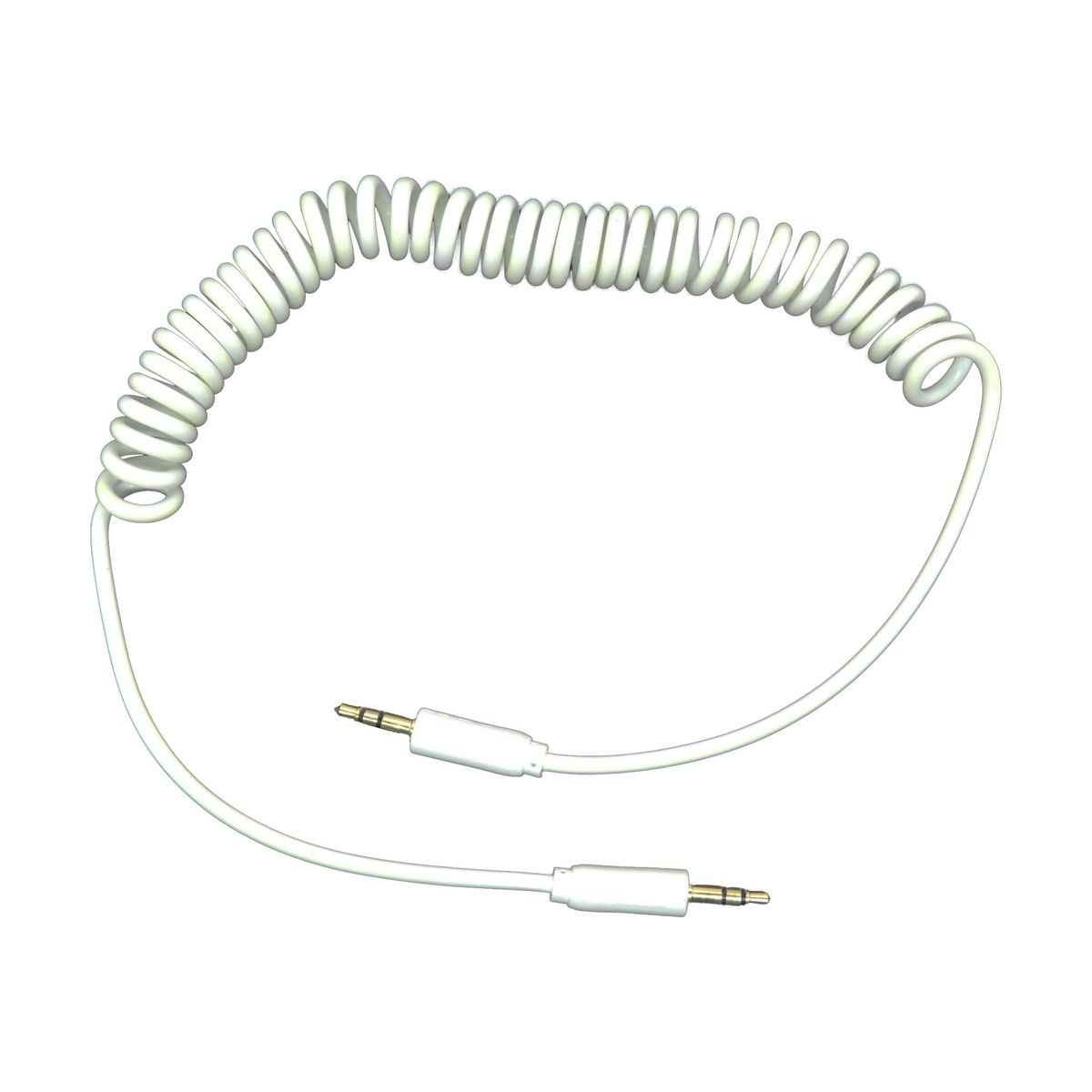 PHILCO - Cable auxiliar retráctil 3,5mm macho a macho blanco 1,8 mts