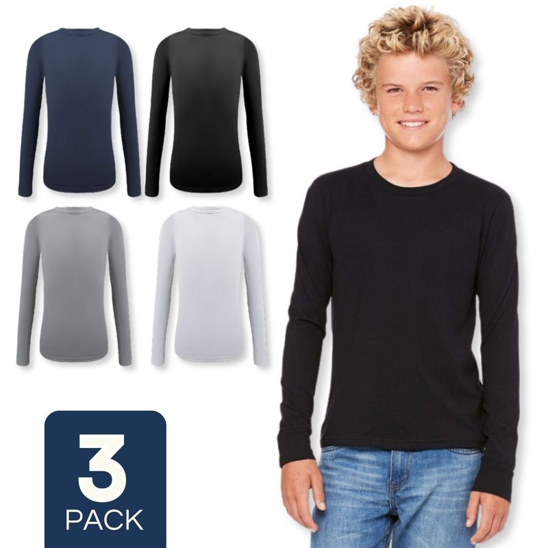 UTILISIMO - Pack 3 Camisetas Polera Polar Niño Primera Capa Surtido