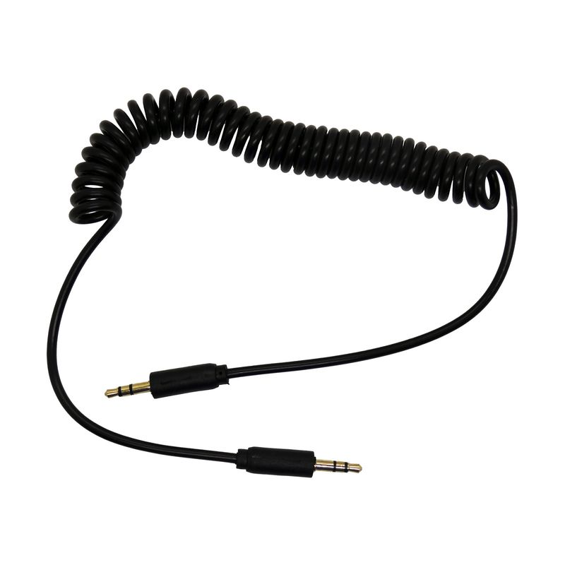 PHILCO - Cable auxiliar retráctil 3,5mm macho a macho negro 1,8 mts