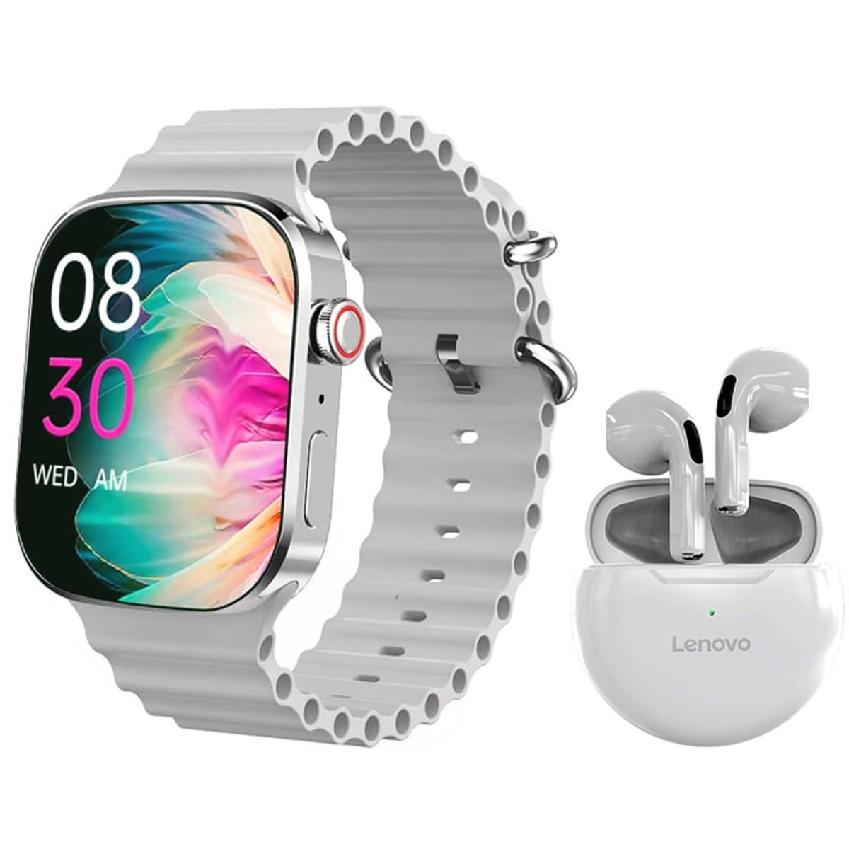 LENOVO - Audífonos Bluetooth Lenovo HT38 y Smartwatch I9 Pro Max 2¸3inch