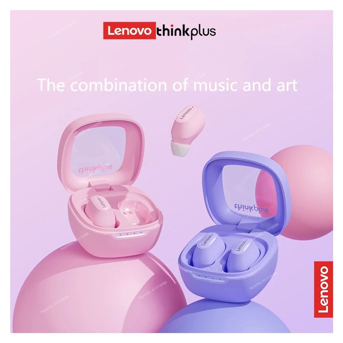 LENOVO - Audífonos Lenovo XT62 - Rosa + Estuche