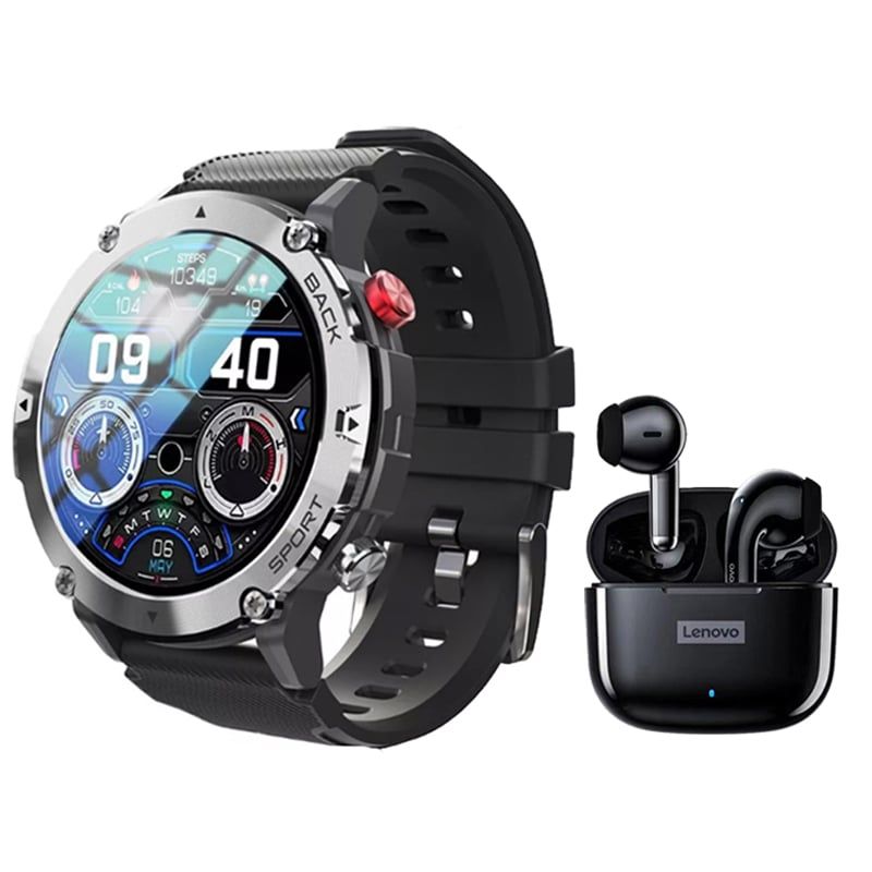 LENOVO - Toumi GT-C Reloj inteligente y Lenovo LP40 Pro De Auriculares-Negro