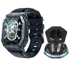 LENOVO - GM2 PRO De Audífono tws y Toumi GT3 Reloj inteligente-Negro