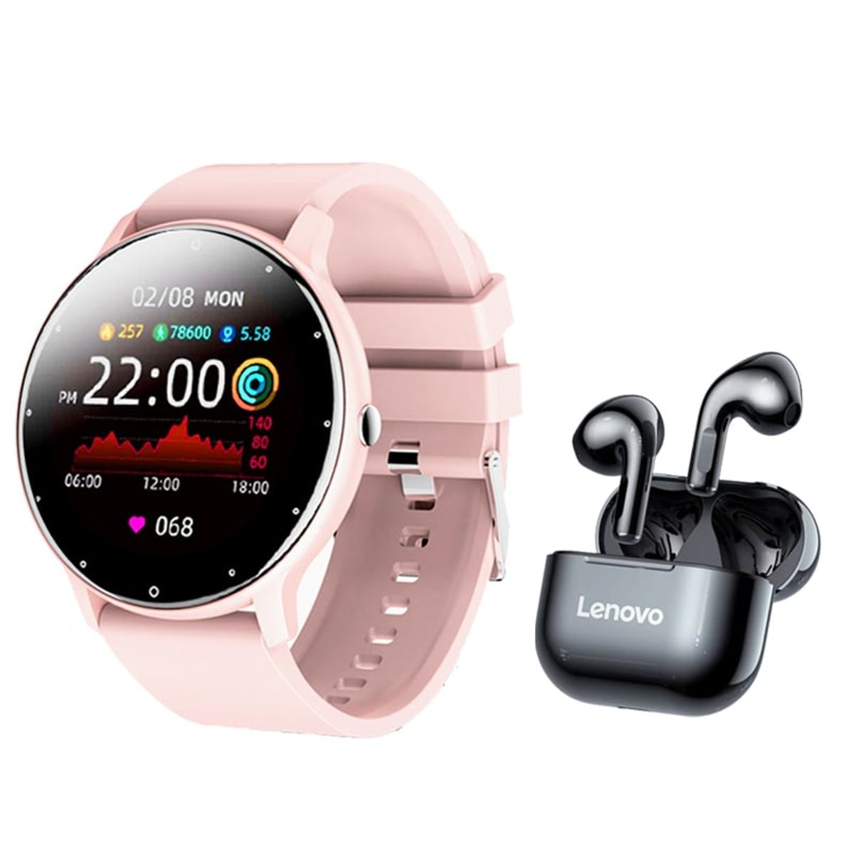 LENOVO - Audífonos Lenovo LP40 y Smartwatch Toumi Fit 2