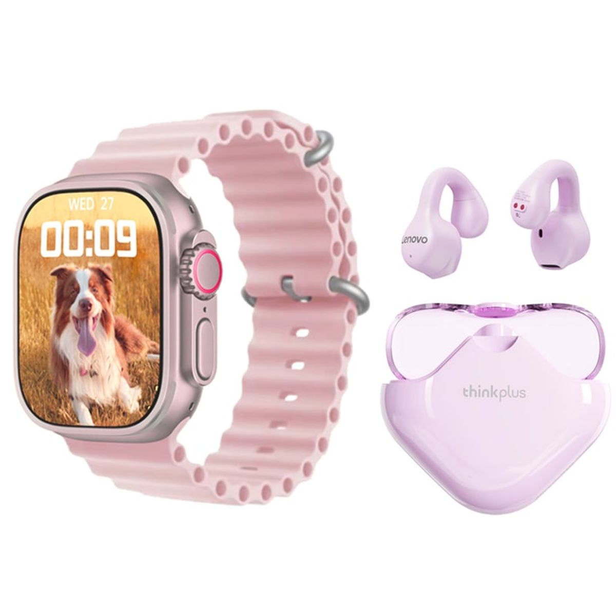 LENOVO - Lenovo XT61 De Audífonos tws y Toumi Watch S8-Rosa