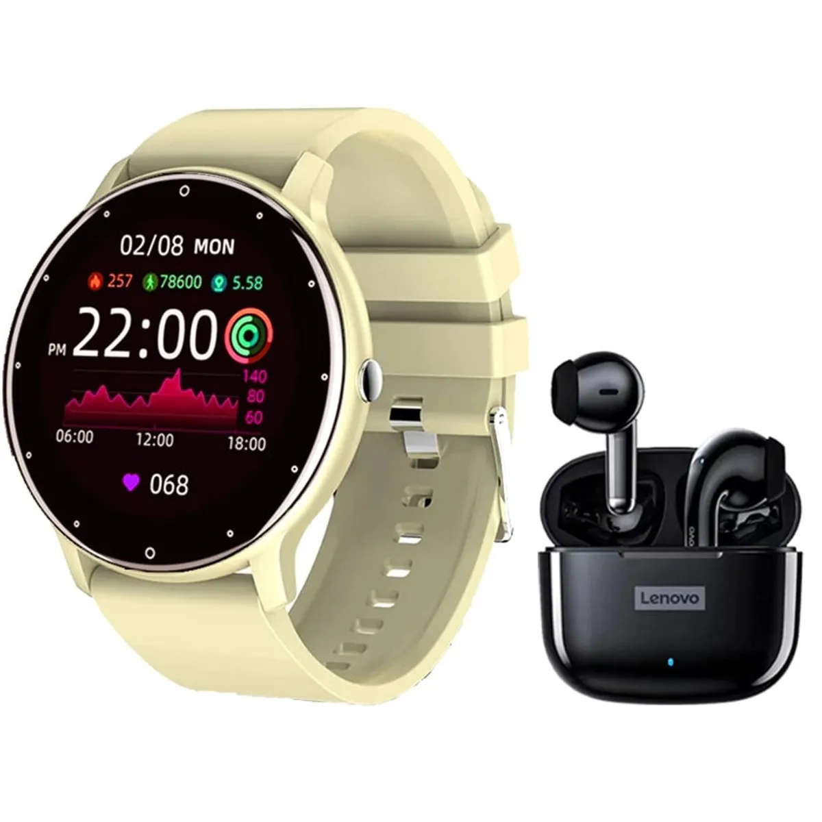 LENOVO - Audífonos Lenovo LP40 Pro De Tws y Toumi Fit 2-Y watch Reloj inteligente