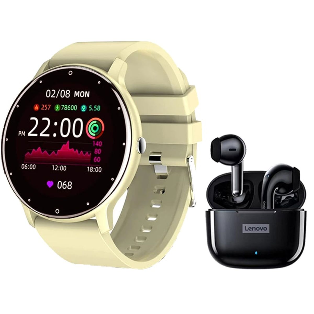 LENOVO - Audífonos Lenovo LP40 Pro De Tws y Toumi Fit 2-Y watch Reloj inteligente