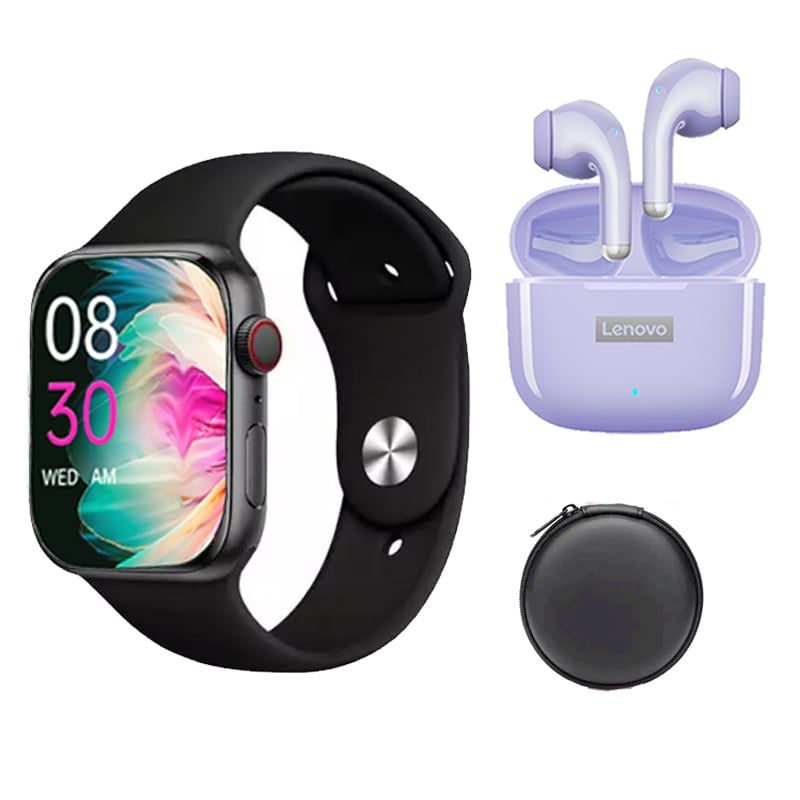 LENOVO - Audífonos Lenovo LP40 Pro Morado Tws y Toumi watch Reloj inteligente