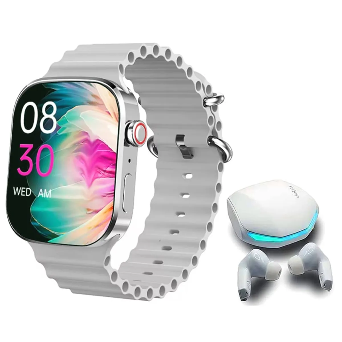 LENOVO - Audífonos Lenovo GM2 PRO-Blanco  y Toumi I9 PRO-W Reloj inteligente