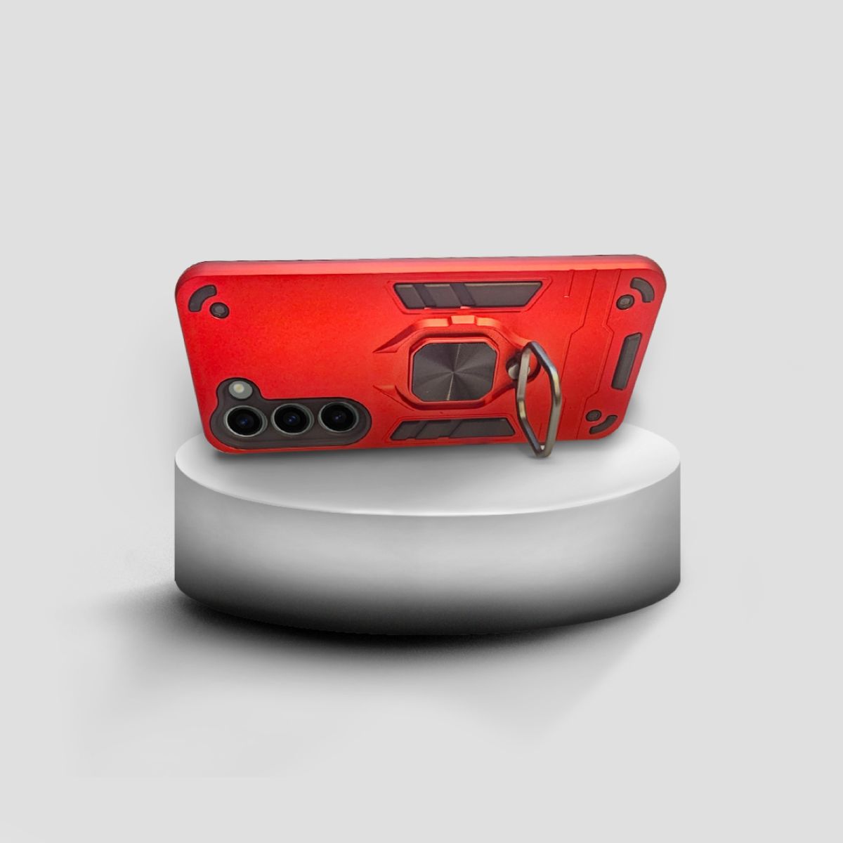 GENERICO - CARCASA ANILLO ANTIGOLPE PARA CELULAR SAMSUNG S23 COLOR ROJO