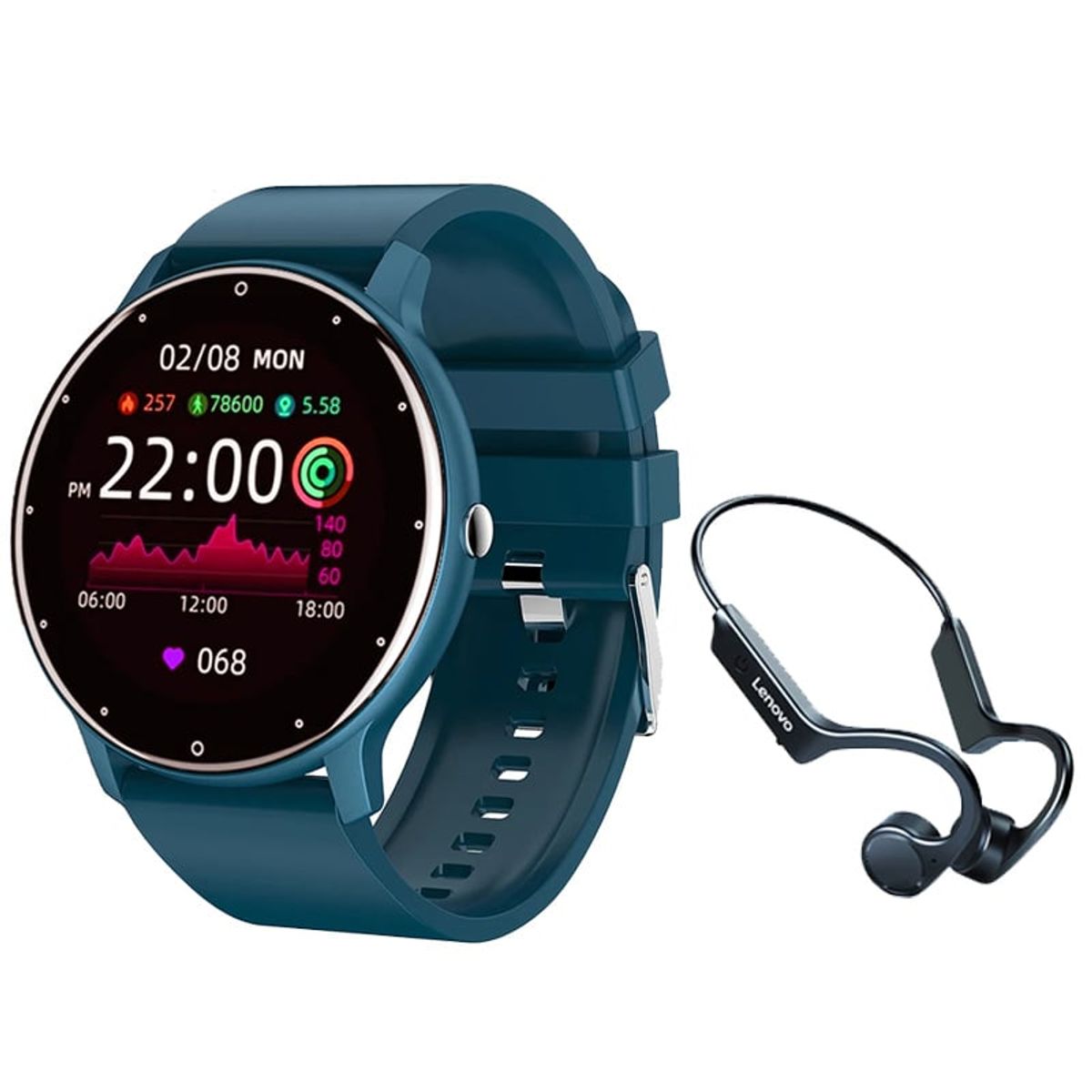 LENOVO - Lenovo X4 De Audífonos tws y Toumi Watch Fit 2-Bu Reloj inteligente