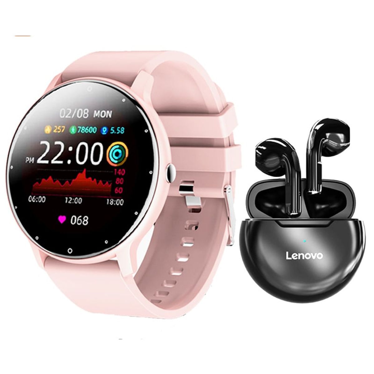 LENOVO - Audífonos Lenovo HT38 De Tws y Toumi Fit 2-P watch Reloj inteligente