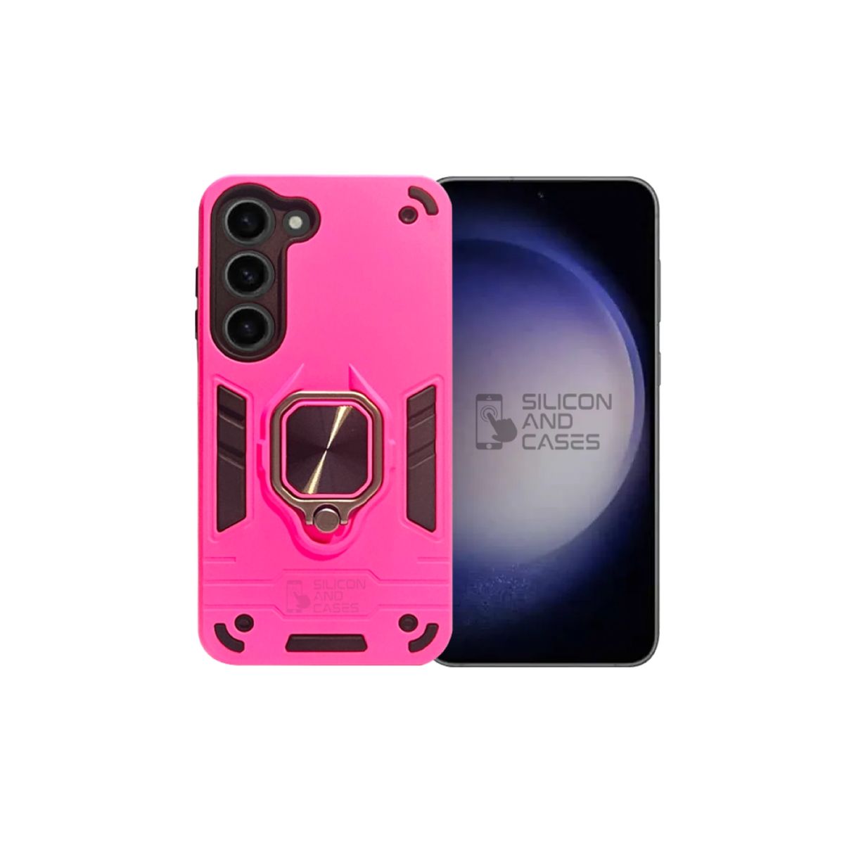 GENERICO - CARCASA ANILLO ANTIGOLPE PARA CELULAR SAMSUNG S23 COLOR FUCSIA