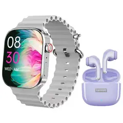 LENOVO - Audífonos LP40 Pro De y Toumi I9 PRO MAX Reloj inteligente-Morado