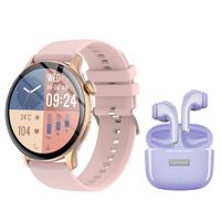 Toumi Watch GT-H5-P Amoled y LP40 Pro-Morado De Audífonos tws