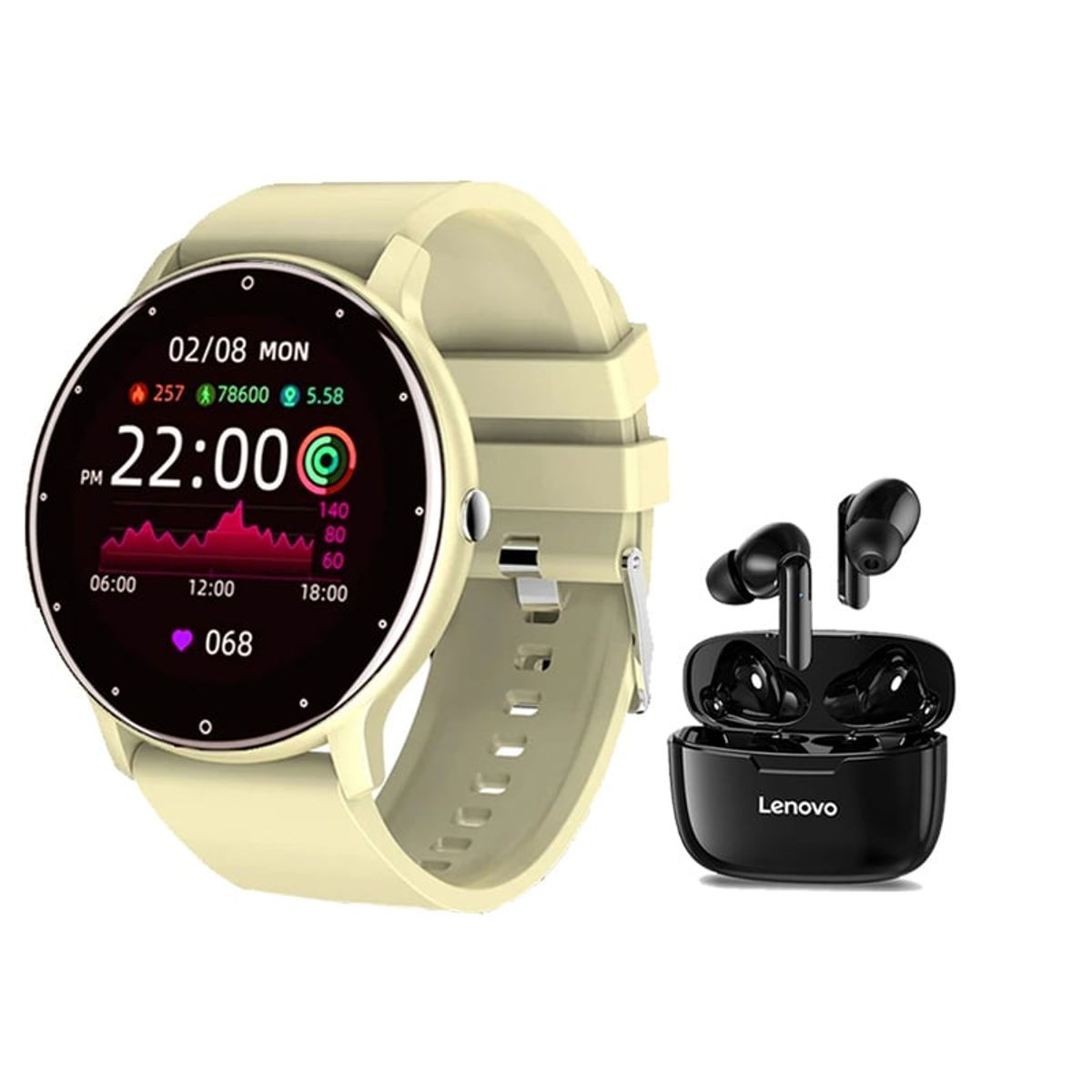LENOVO - Audífonos lenovo xt90 de tws-Negro y toumi fit 2 watch-Y