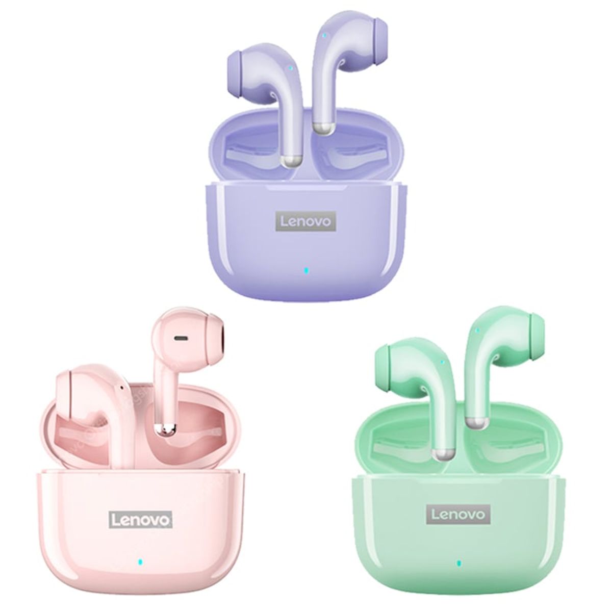LENOVO - Set 3 De Audífonos Lenovo LP40 Pro Tws Morado + Rosa + Verde